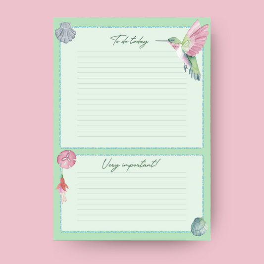 A5 green notepad - 50 pages