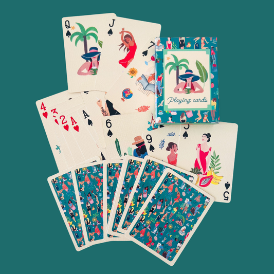 Stylish playing cards - women are the world