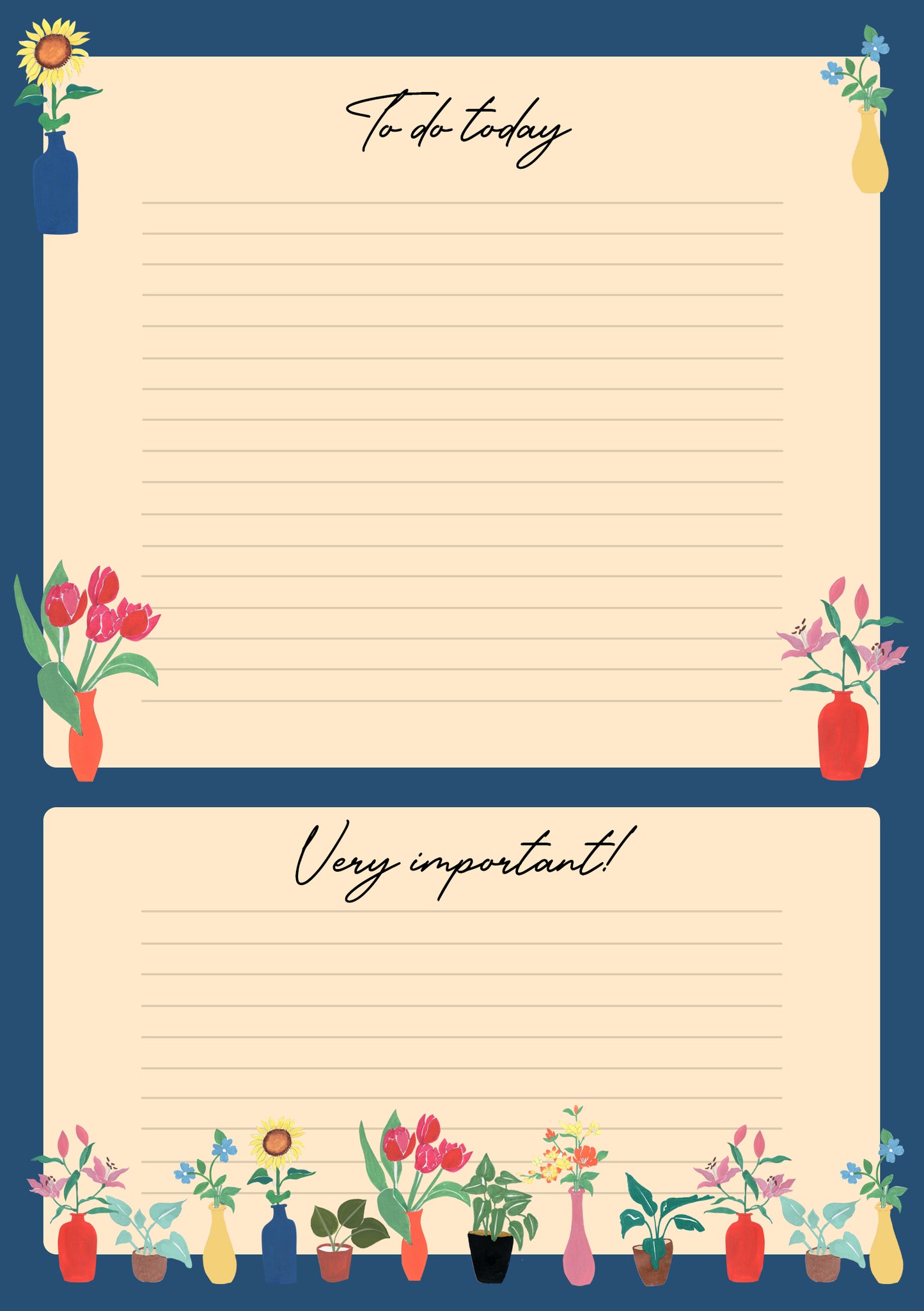 A5 blue notepad - 50 pages